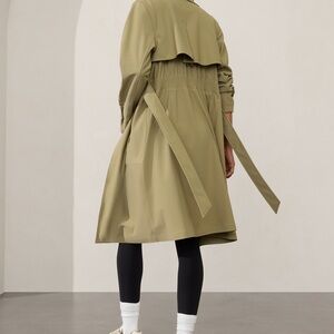 Athleta Stellar Trench: Stylish Olive Green Trench Coat